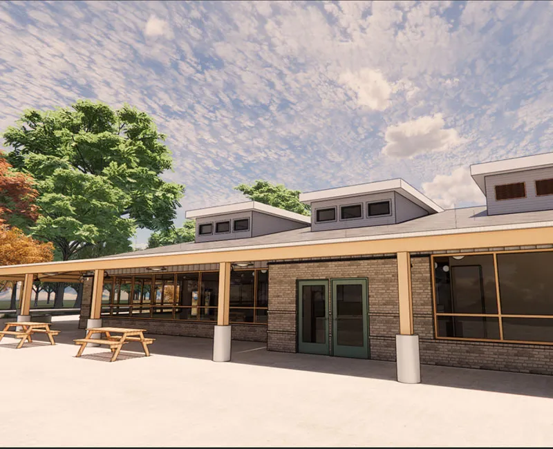 Outside new building